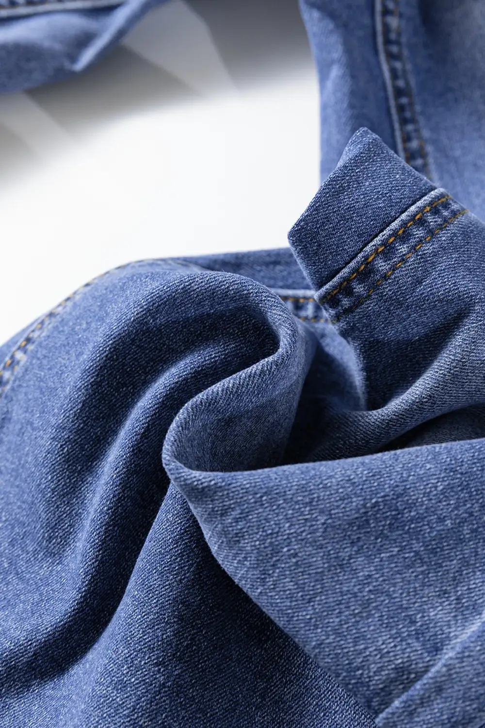 Mid Rise Straight Leg Distressed Denim Jeans