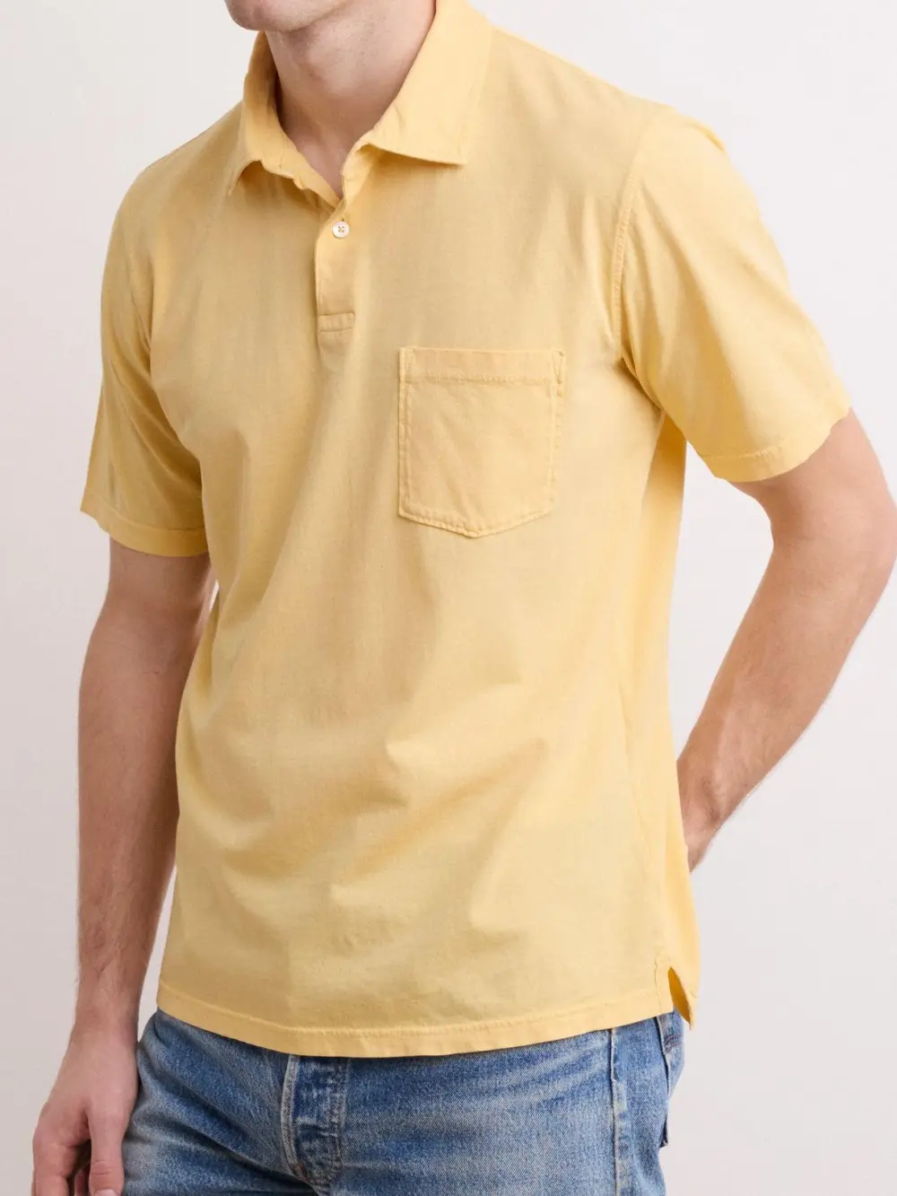 Comfortable Casual Breathable Daily  Yellow Polo Shirt