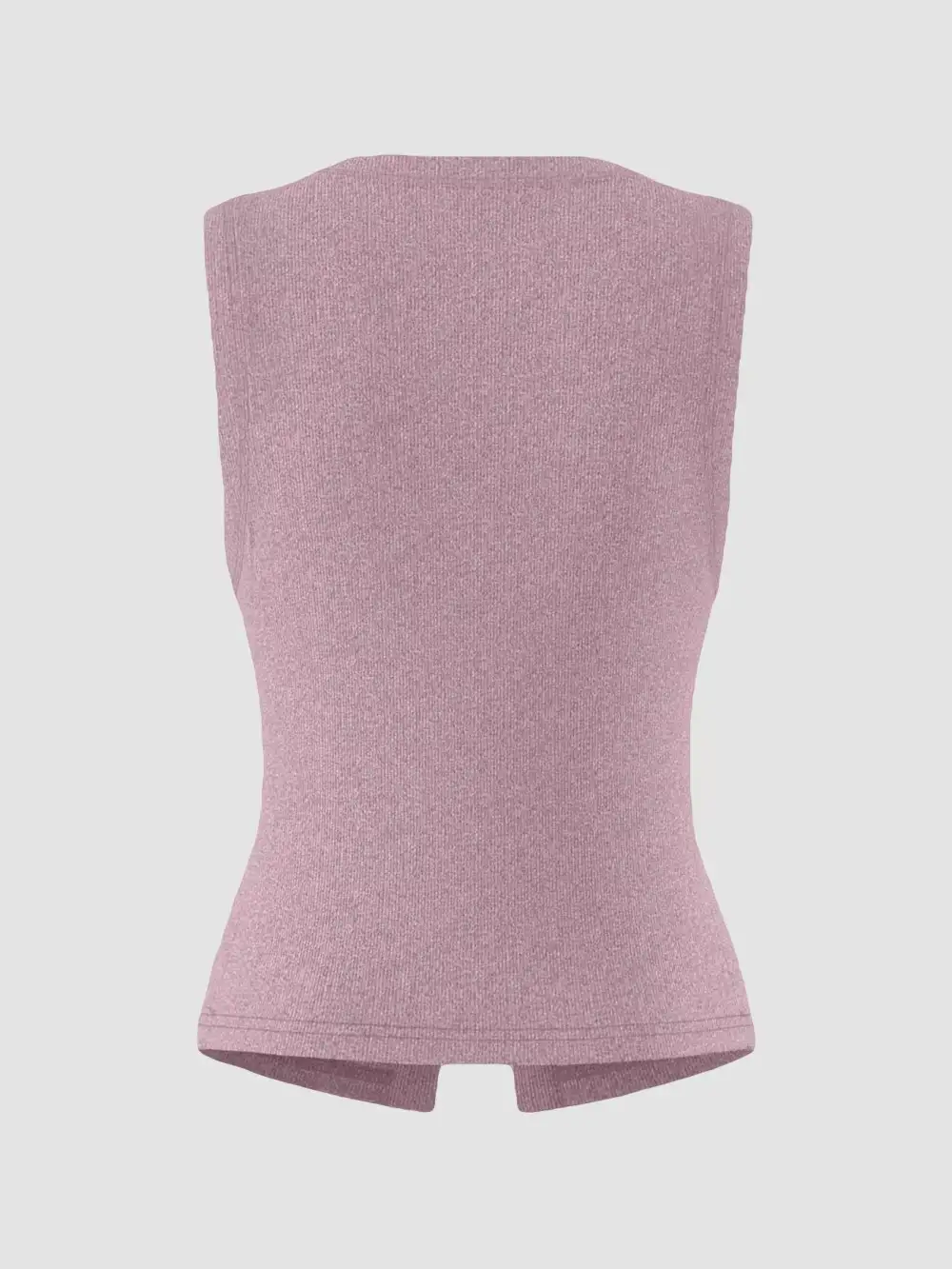 Ribbed Button Front Sleeveless Tank