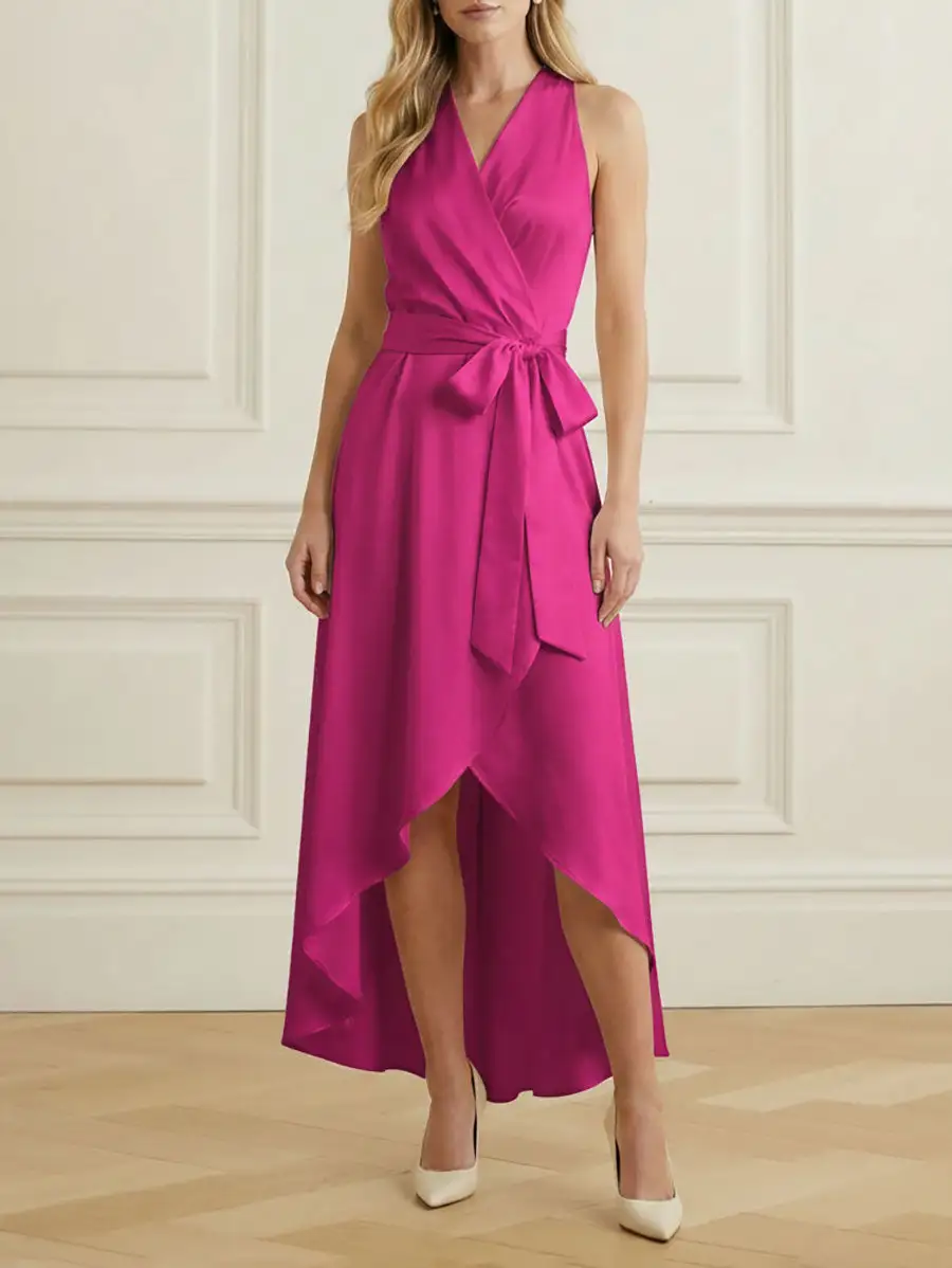 Trim Neck Maxi Dress