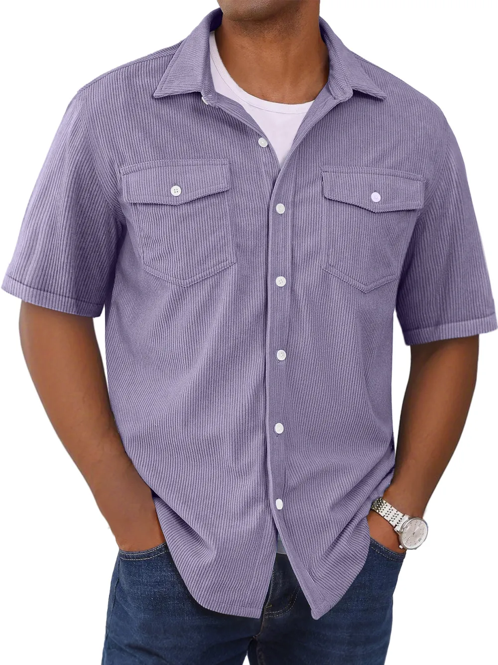 Garment Washed Double Pocket Shirt