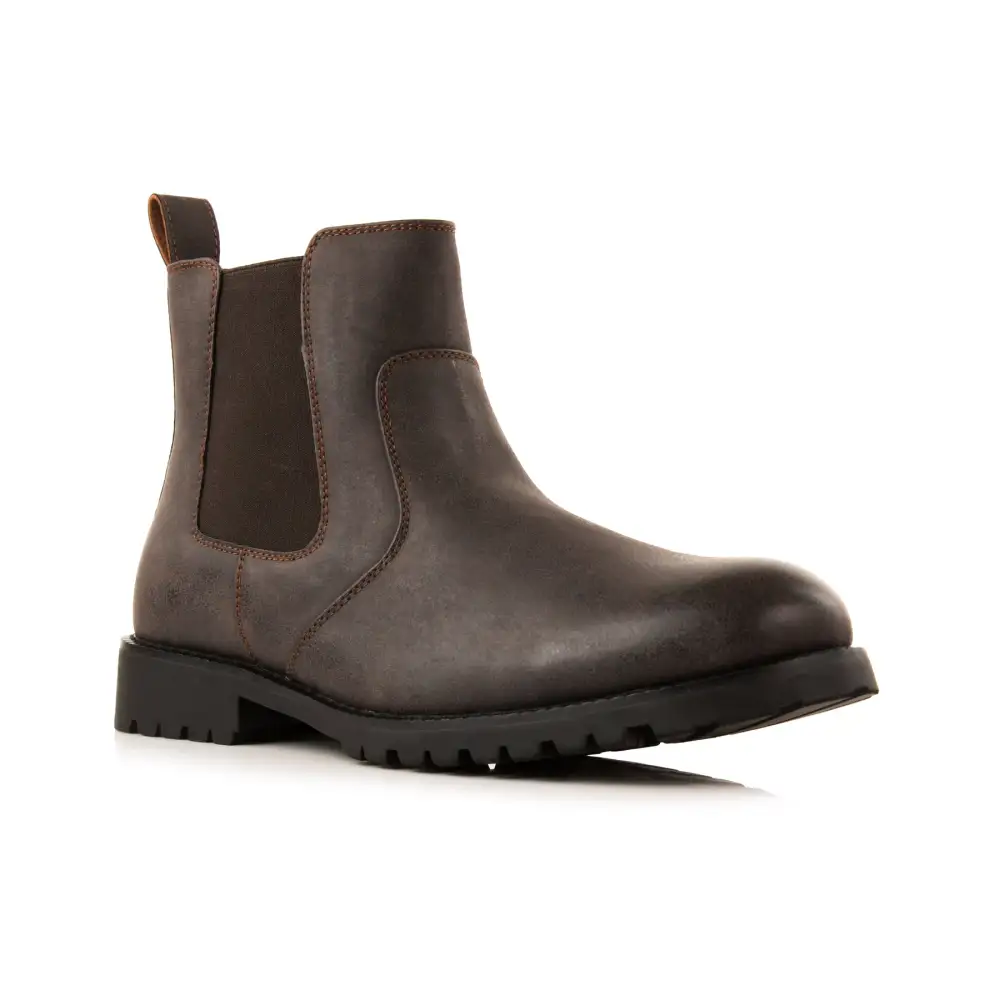 Modern Faux-Leather Slip-On Elastic-Side Chelsea Boots