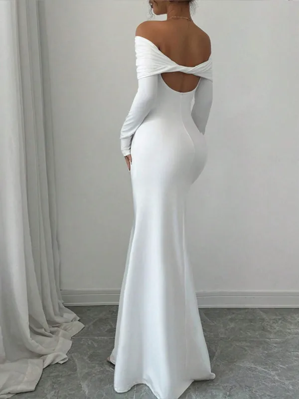 Clean Line Long Sleeve Maxi Dress