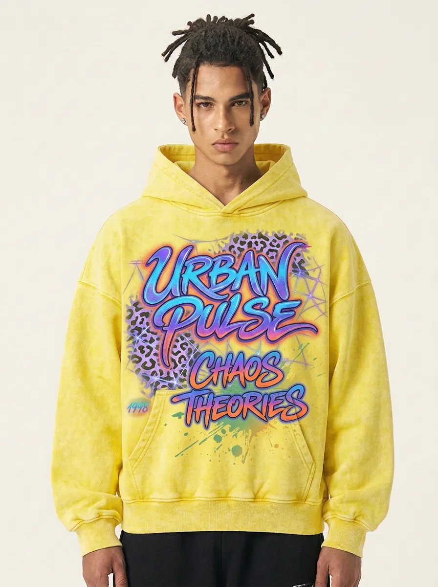 Unisex Streetwear Graffiti Leopard Hoodie