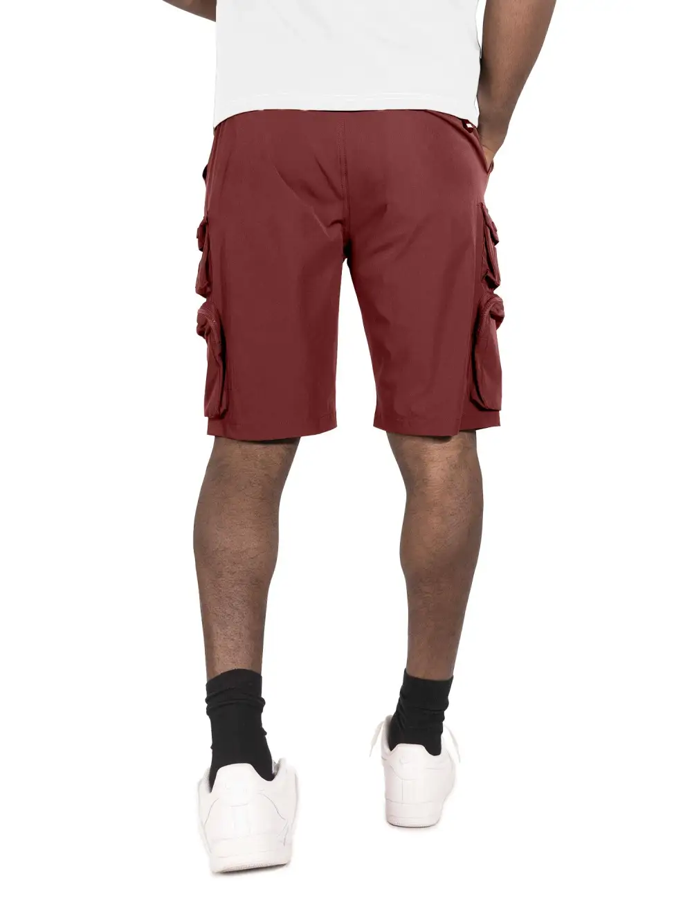 Nylon Spandex Cargo Shorts - Bugundy