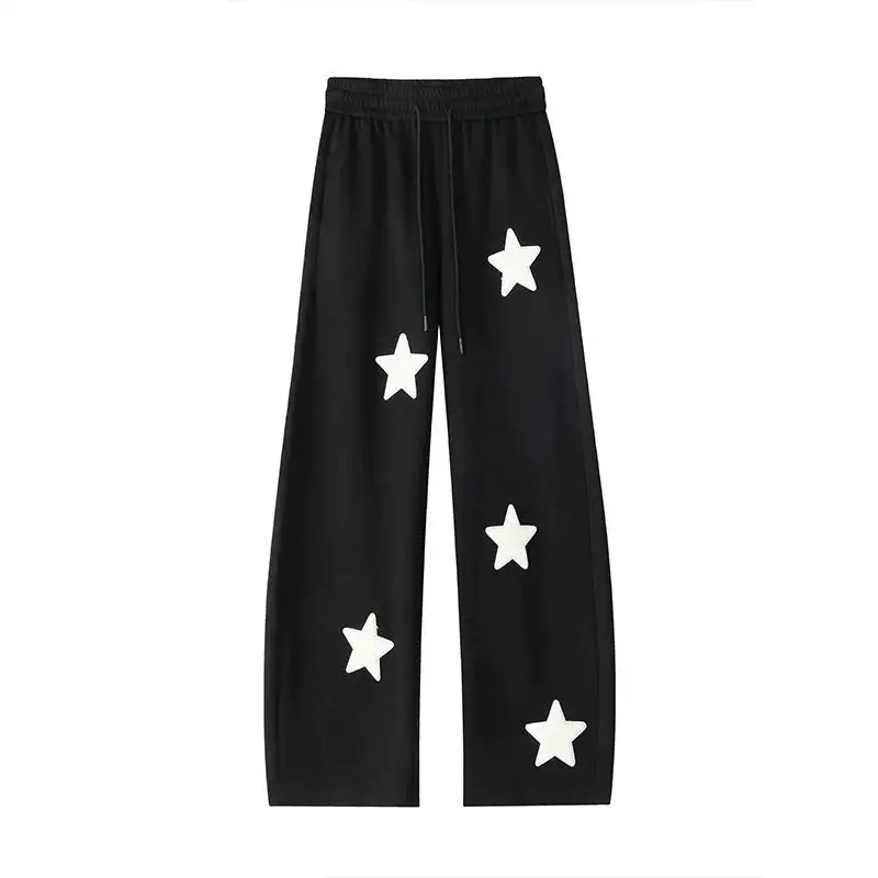Star Print Wide Leg Casual Pants