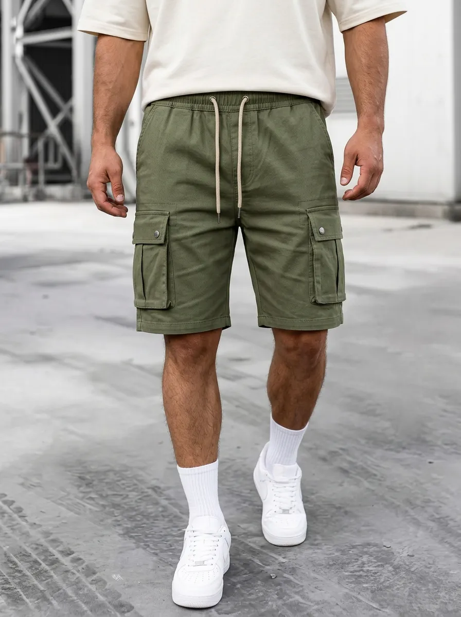 Everyday Pocketed Drawstring Utility Cargo Shorts