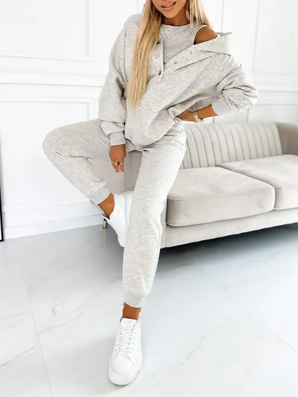 Casual Hooded Sweatshirt Sports Suit