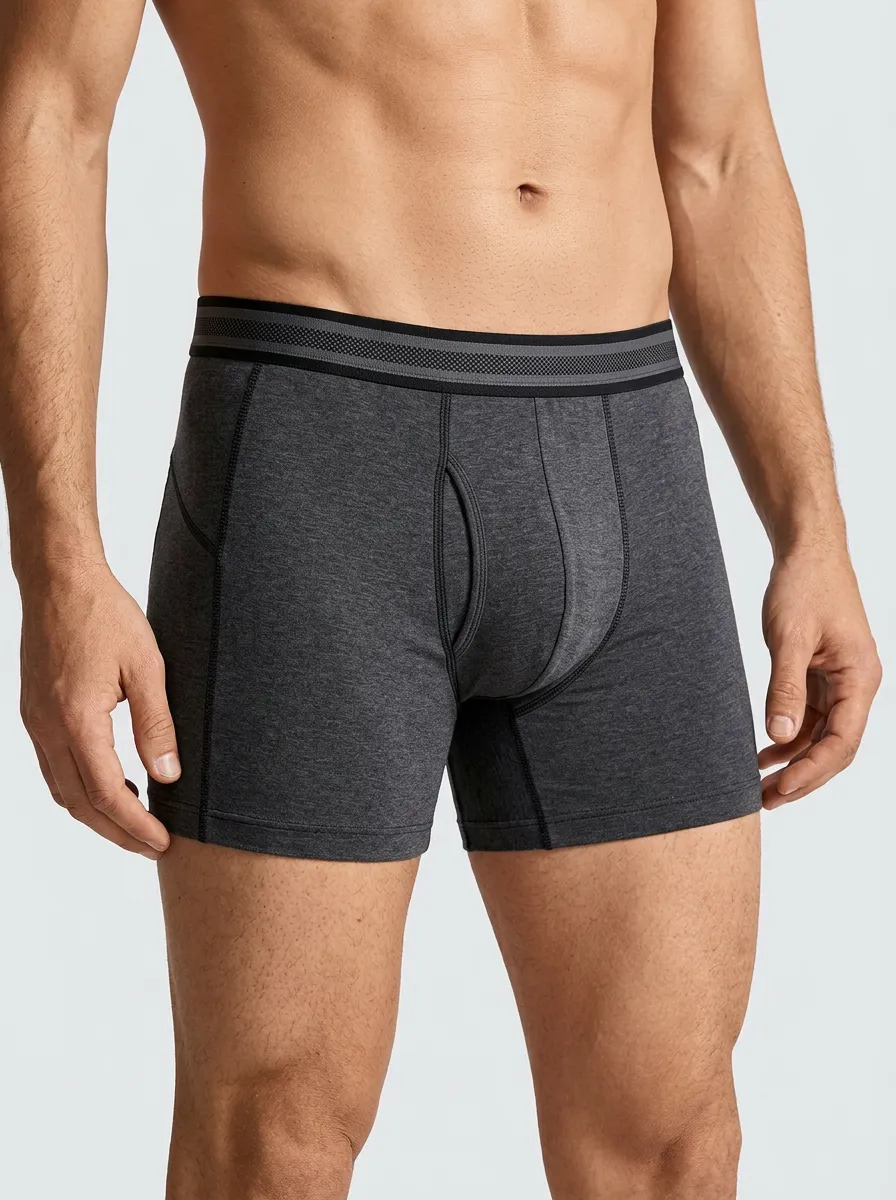 Flexible Waistband-Detail Clean Look Men's Boxer Briefs