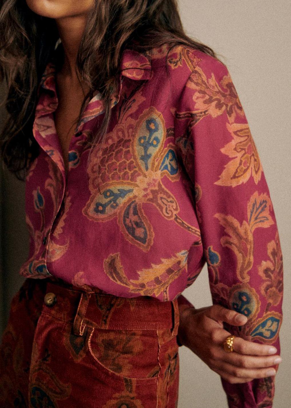 Colorful Floral Long-Sleeved Shirt