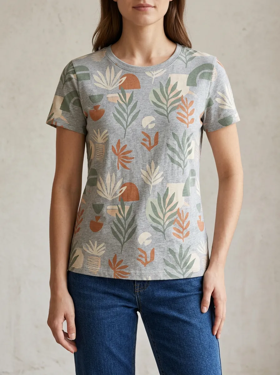 Relaxed Botanical Graphic T Shirt