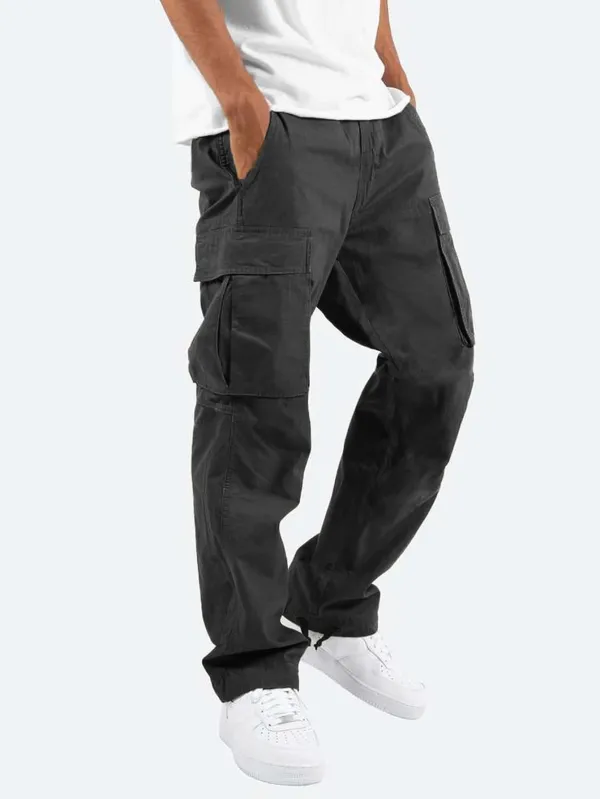 Men Relaxed Fit Cargo Pants with Rits for Casual En Outdoor Gebruik