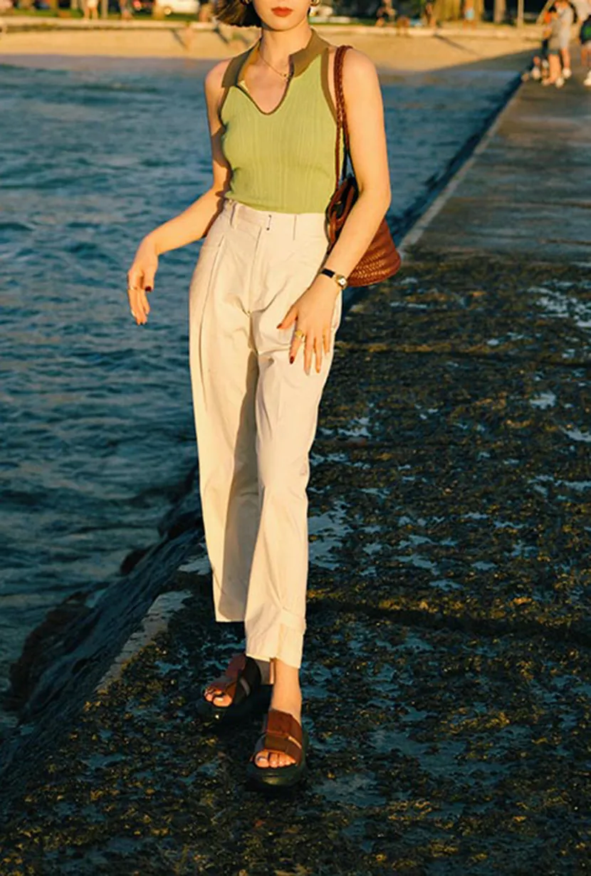 Knit Top - Sage & Matcha