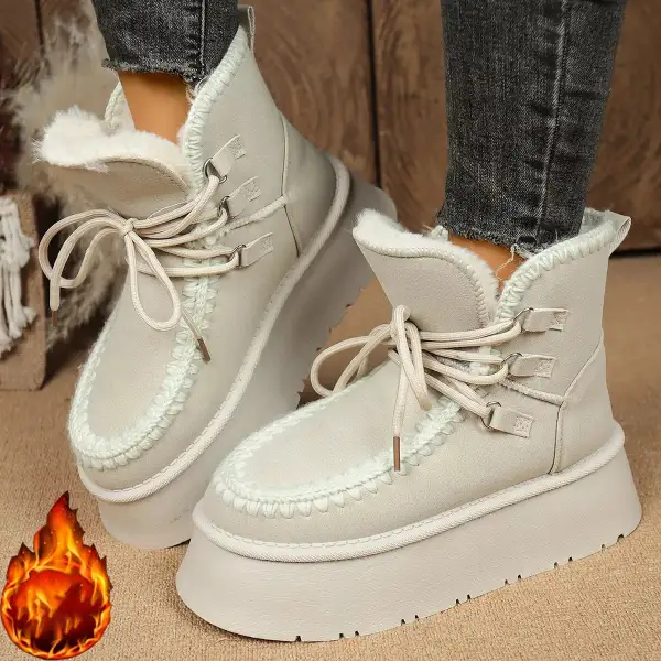 Refined Lace-Up Platform Ankle Boots