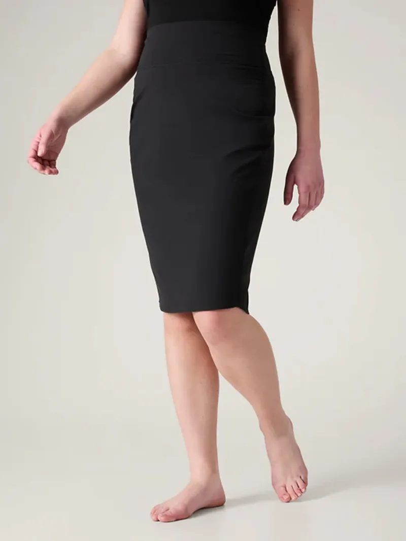 Fitted Midi Skirt For Sleek Casual Style