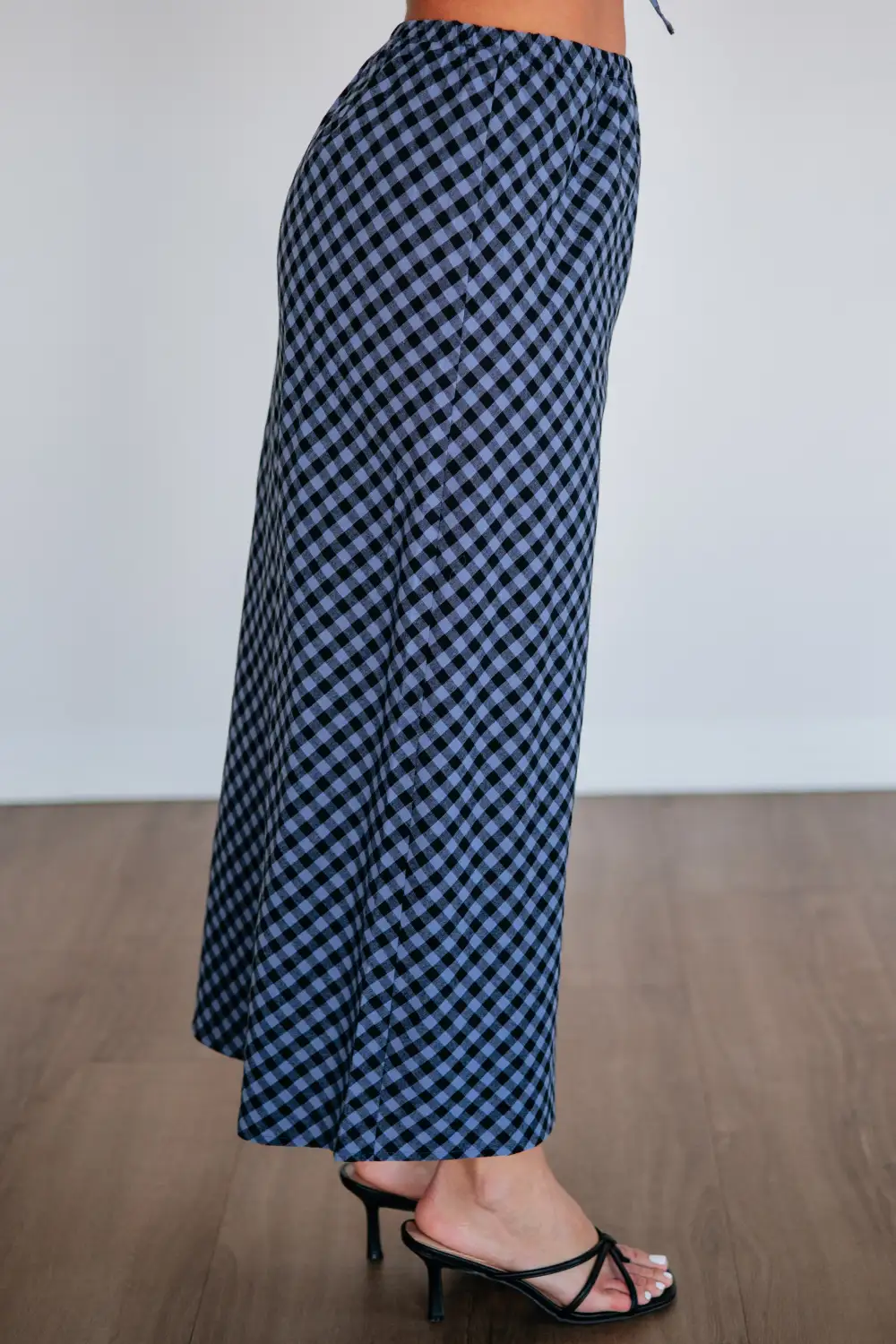 Gingham Cotton Slit Two-Piece Set
