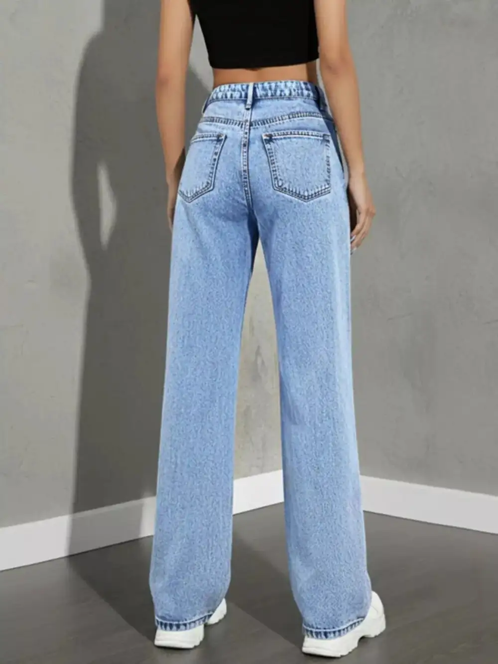 Front-Closure High-Waist High-Rise Denim Jeans