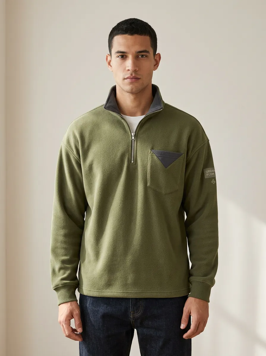 Half-Zip Fleece Men's Half-Zip Sweatshirt