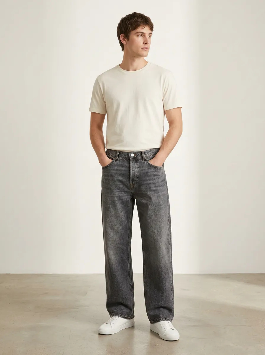 Classic Style Straight Fit Relaxed Fit Men's Casual Denim Pants