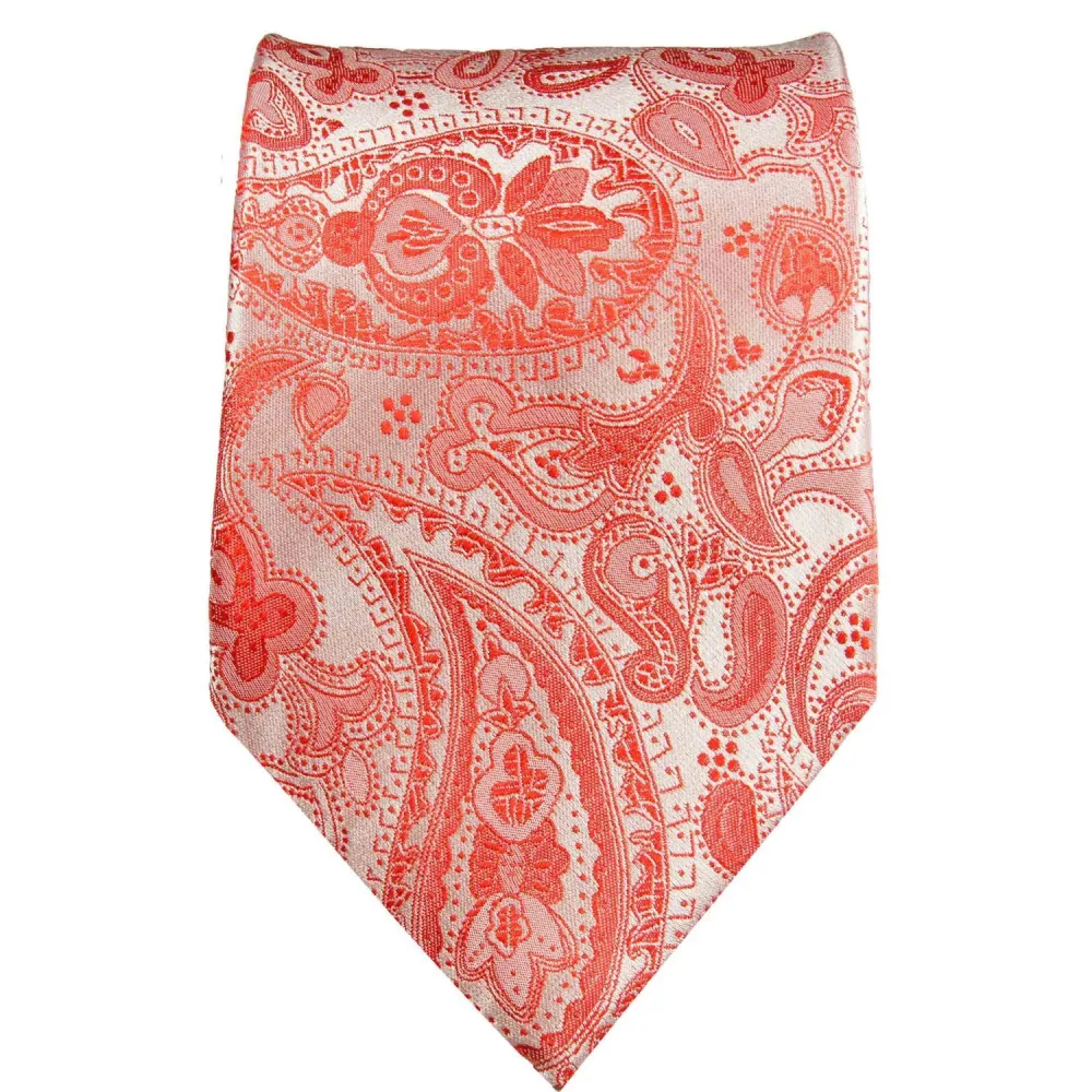 Refined Silk Paisley Men's Necktie With Pocket Square and Cufflinks