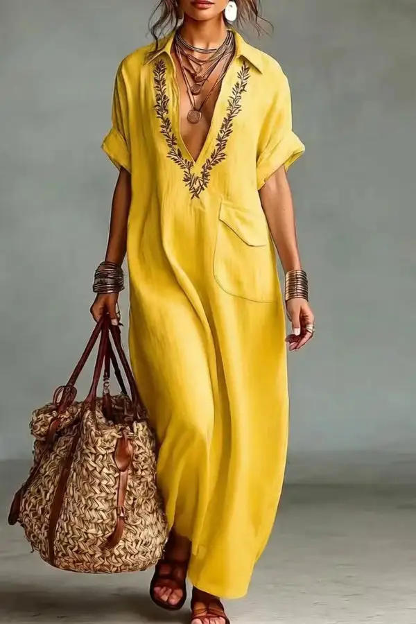 Flowing V Neck Top And Flowing Maxi Skirt Set