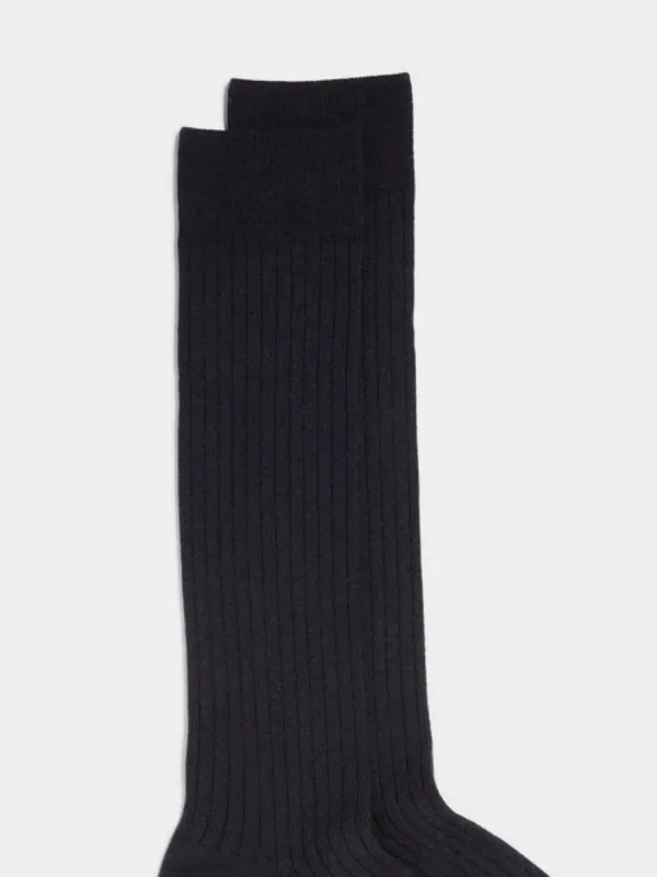 Plain Ribbed Dress Socks