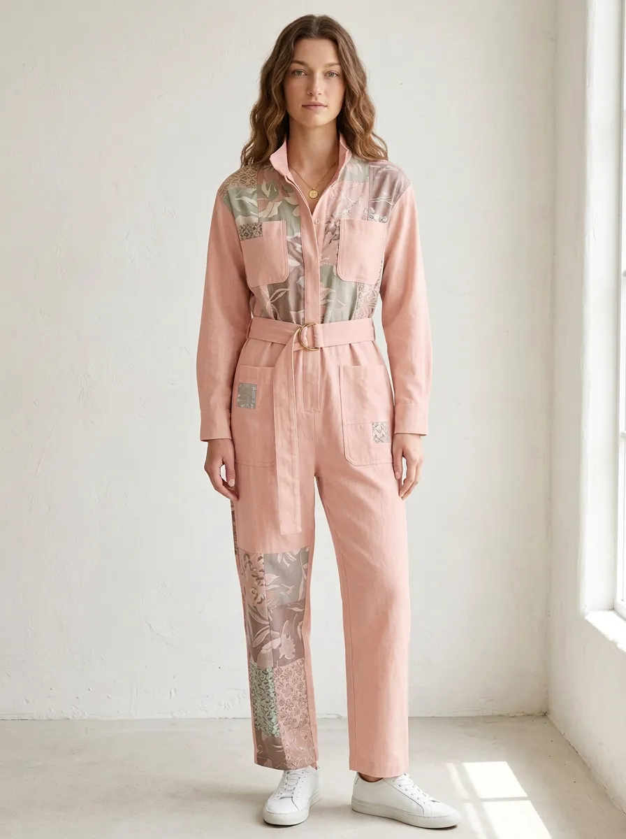 Women's Sierra Boho Floral Patchwork Graphic Jumpsuit