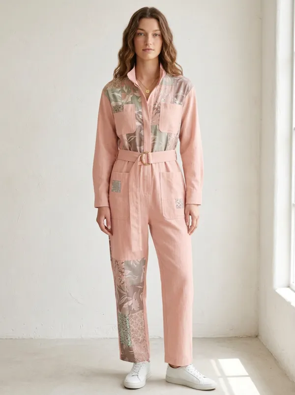 Women's Sierra Boho Floral Patchwork Graphic Jumpsuit