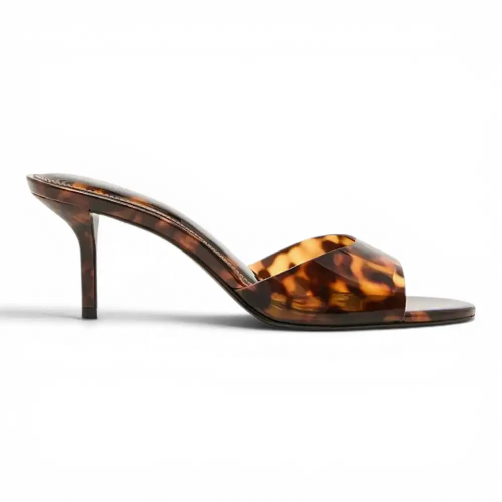 Kendrix Tortoise Print Vinyl Dress Slide Heels