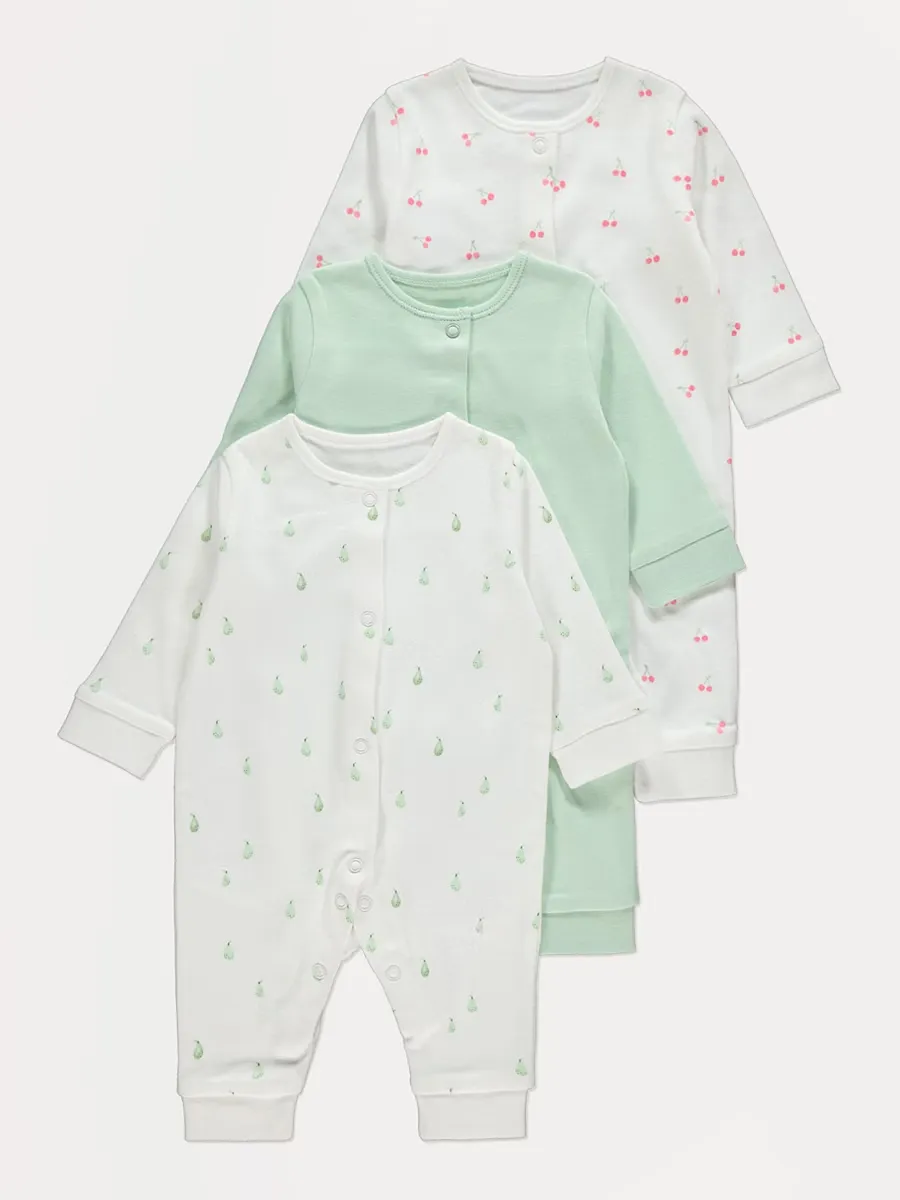 Fruit Prints Footless Sleepsuits 3 Pack