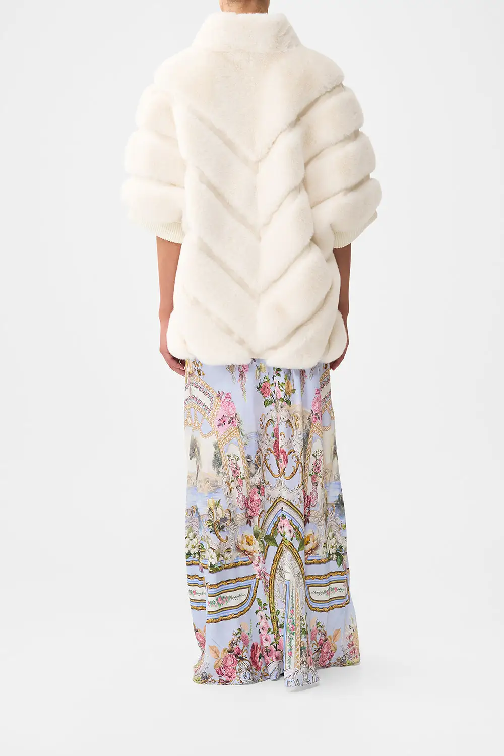 Faux Fur Short Sleeve Slouch Jacket