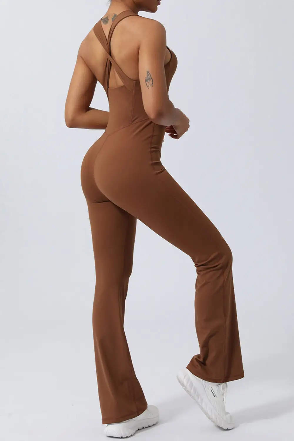Crisscross Wide Strap Sleeveless Jumpsuit Accessory