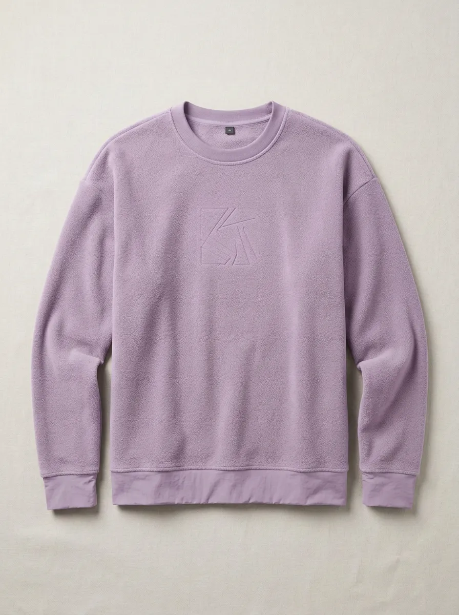 Performance-Inspired Geometric Fleece Outdoor Look Men's Fleece Crewneck Sweatshirt
