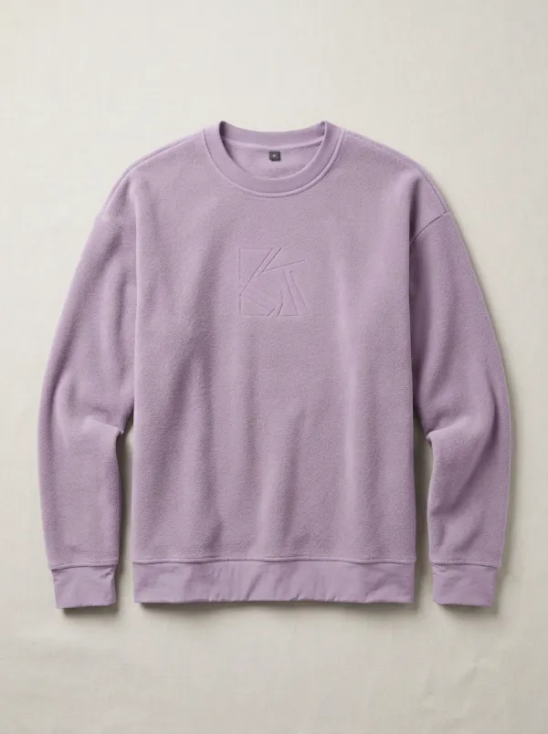 Performance-Inspired Geometric Fleece Outdoor Look Men's Fleece Crewneck Sweatshirt