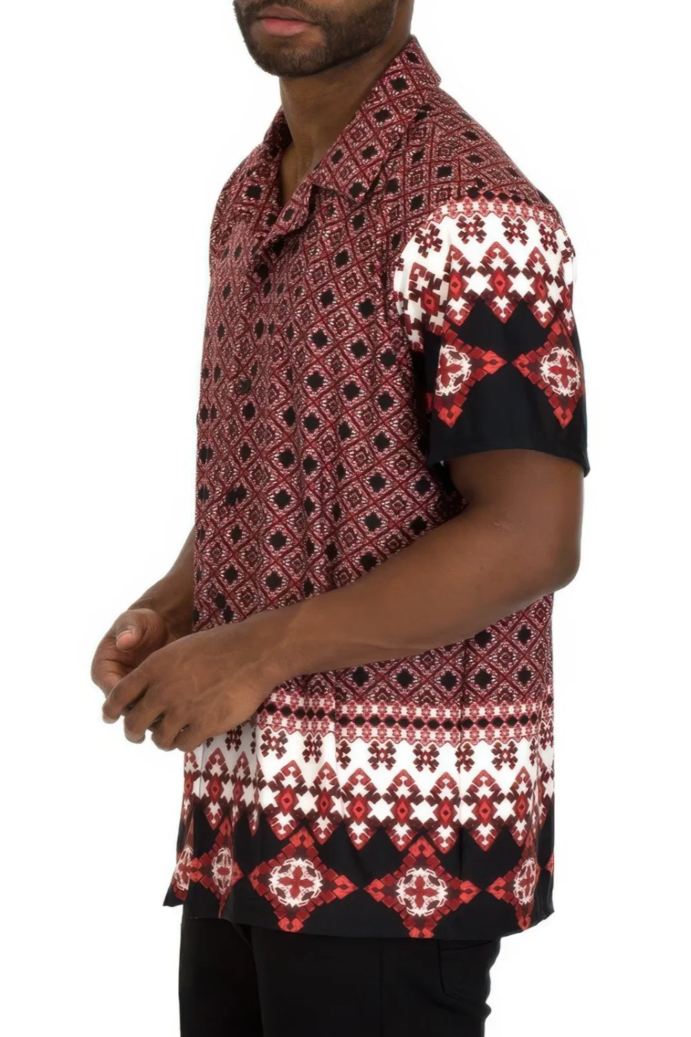 Men's Collar Cut Button-Down Shirt