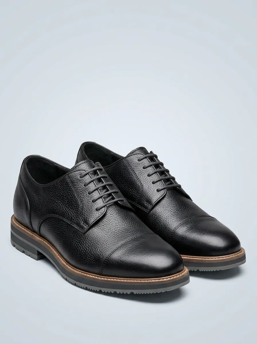 Men's Classic Business Pebble Grain Leather Oxford Shoes