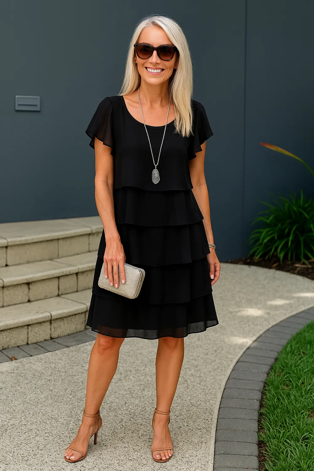  Layered Short Sleeve Dress