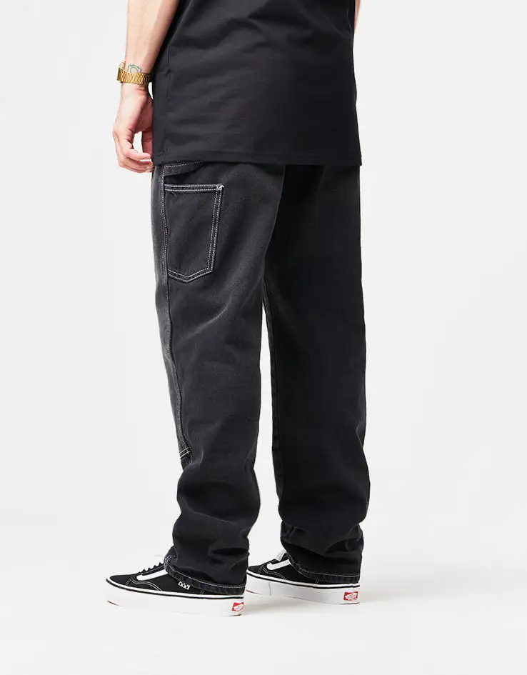 Washed Relaxed Double Knee Denim Jeans