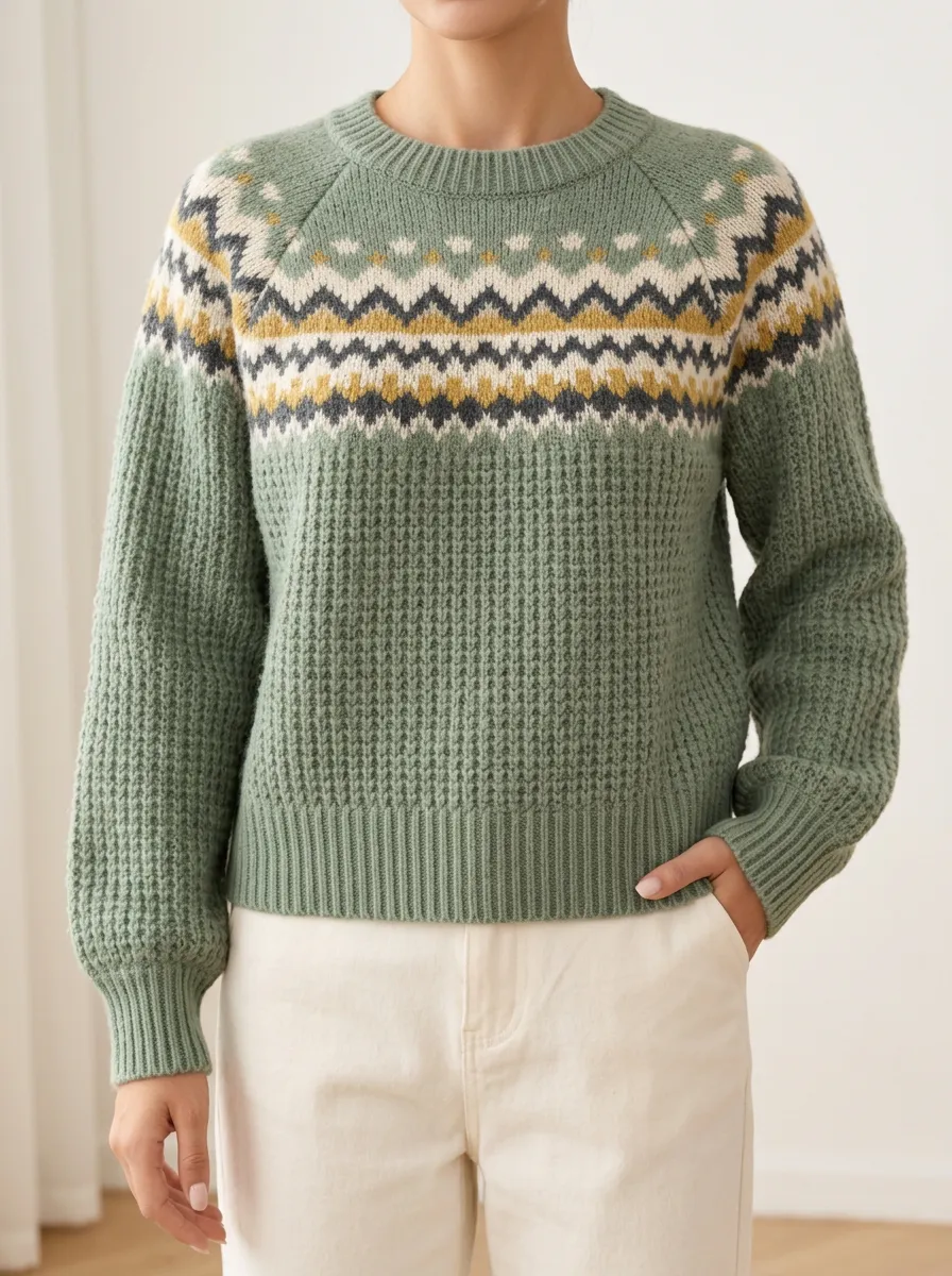 Women's Fair Isle Knit Pullover Sweater