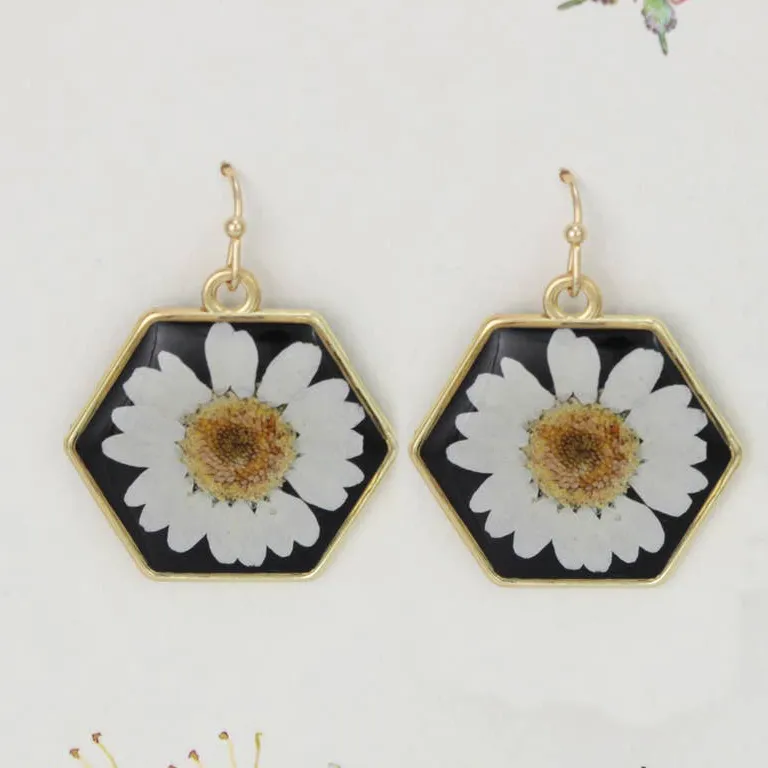 Floral Geometric Statement Fashion Earrings