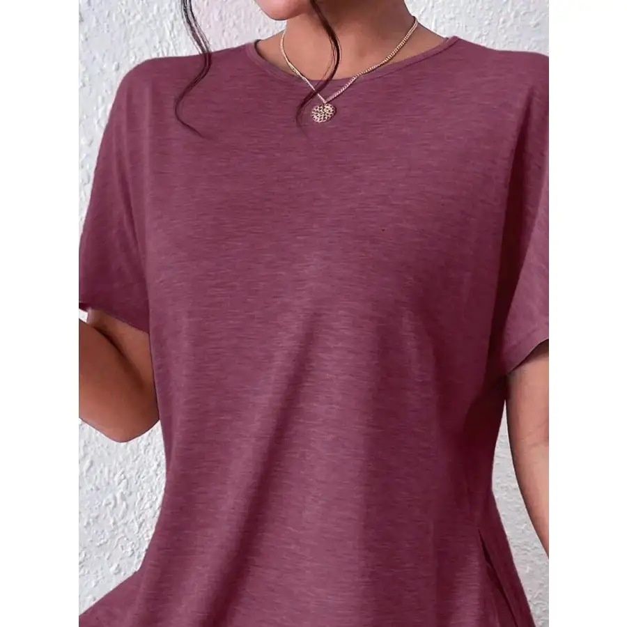 Casual Round Neck T Shirt and Shorts Set