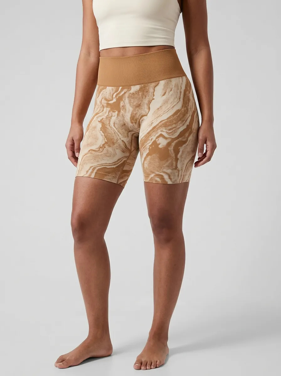 Women's Abstract-Print High-Rise Biker Shorts