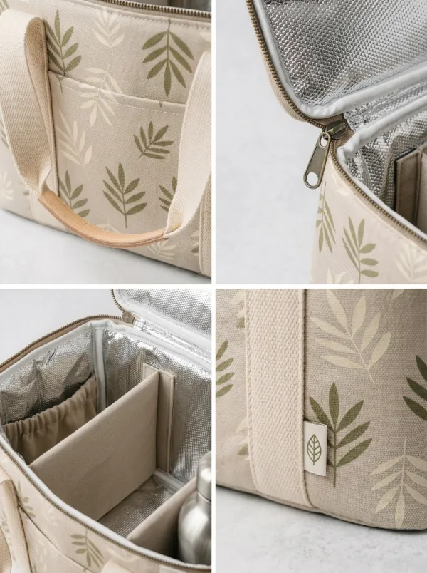 Nature Lover Botanical Leaf Printed Insulated Lunch Bag