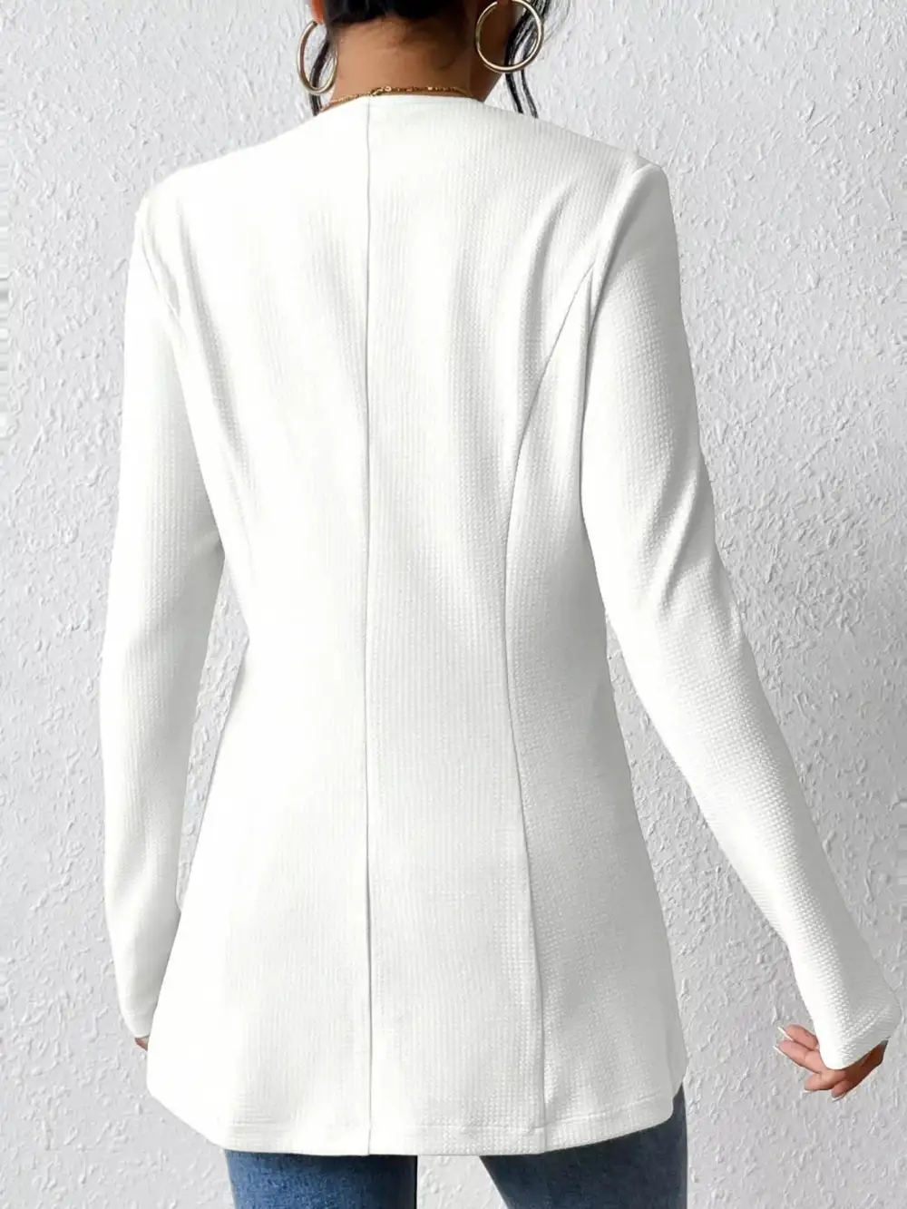 One Button Long Sleeve Blazer Easy Layering Piece