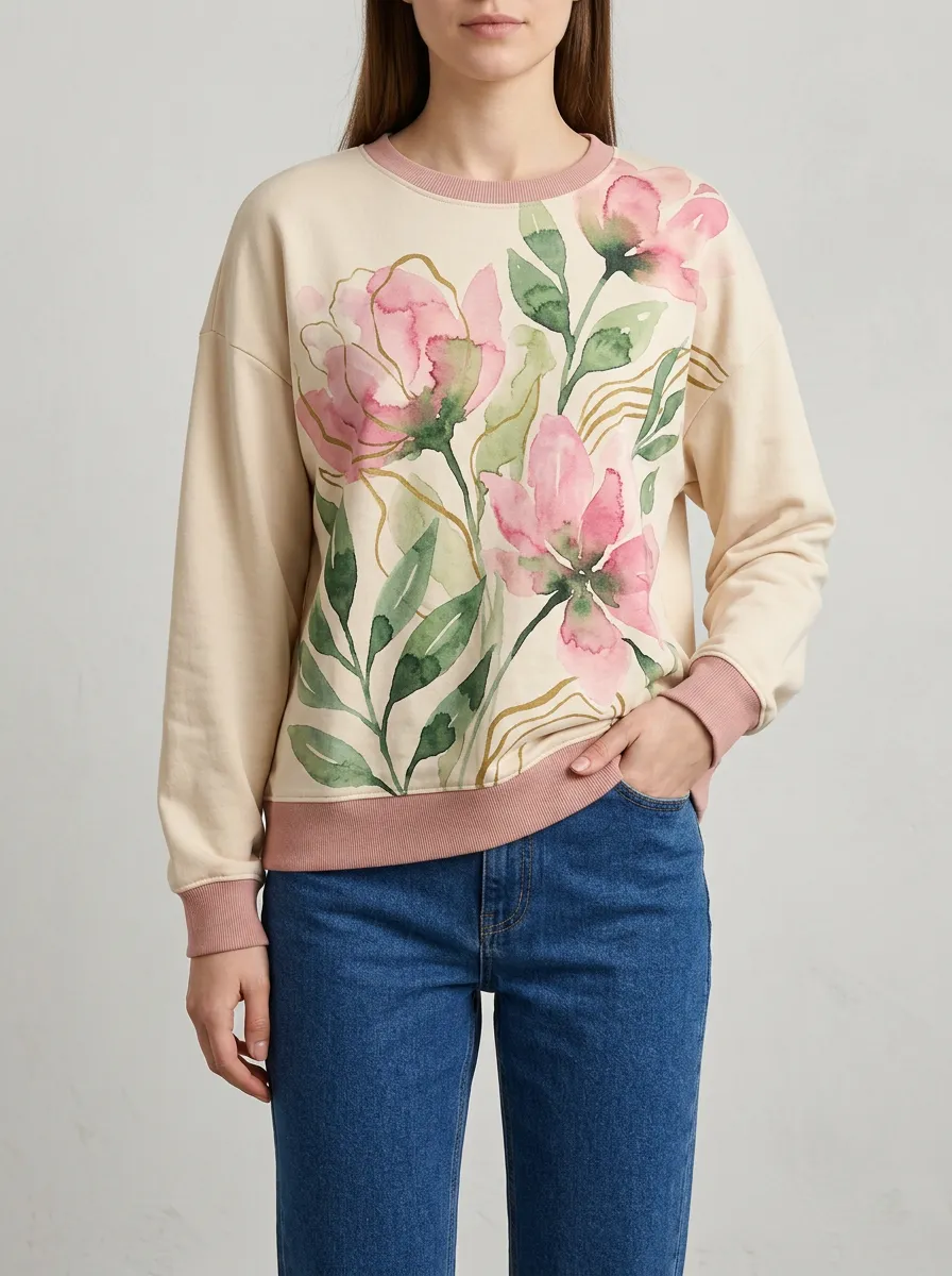 Relaxed Floral Sweatshirt