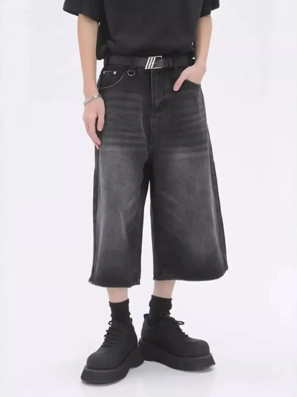 Men's Full Size Vintage Wash Wide Leg Denim
