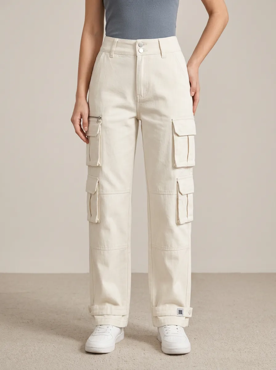 Women's Streetwear Multi-Pocket Urban Utility Straight Leg Pants