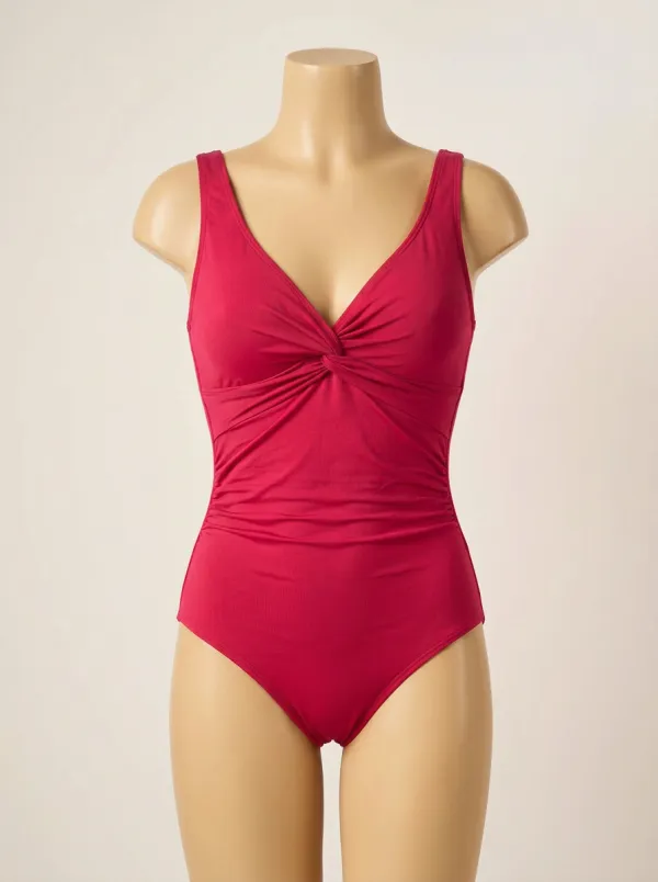 Classic Twist-Front V-Neck Ruched One-Piece Swimsuit