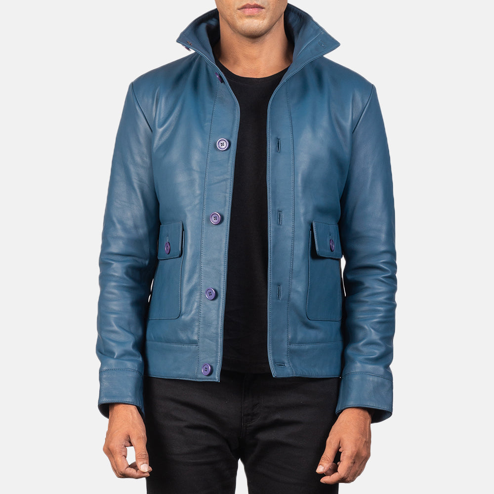 Men's Classic Casual Bomber Leather Jacket