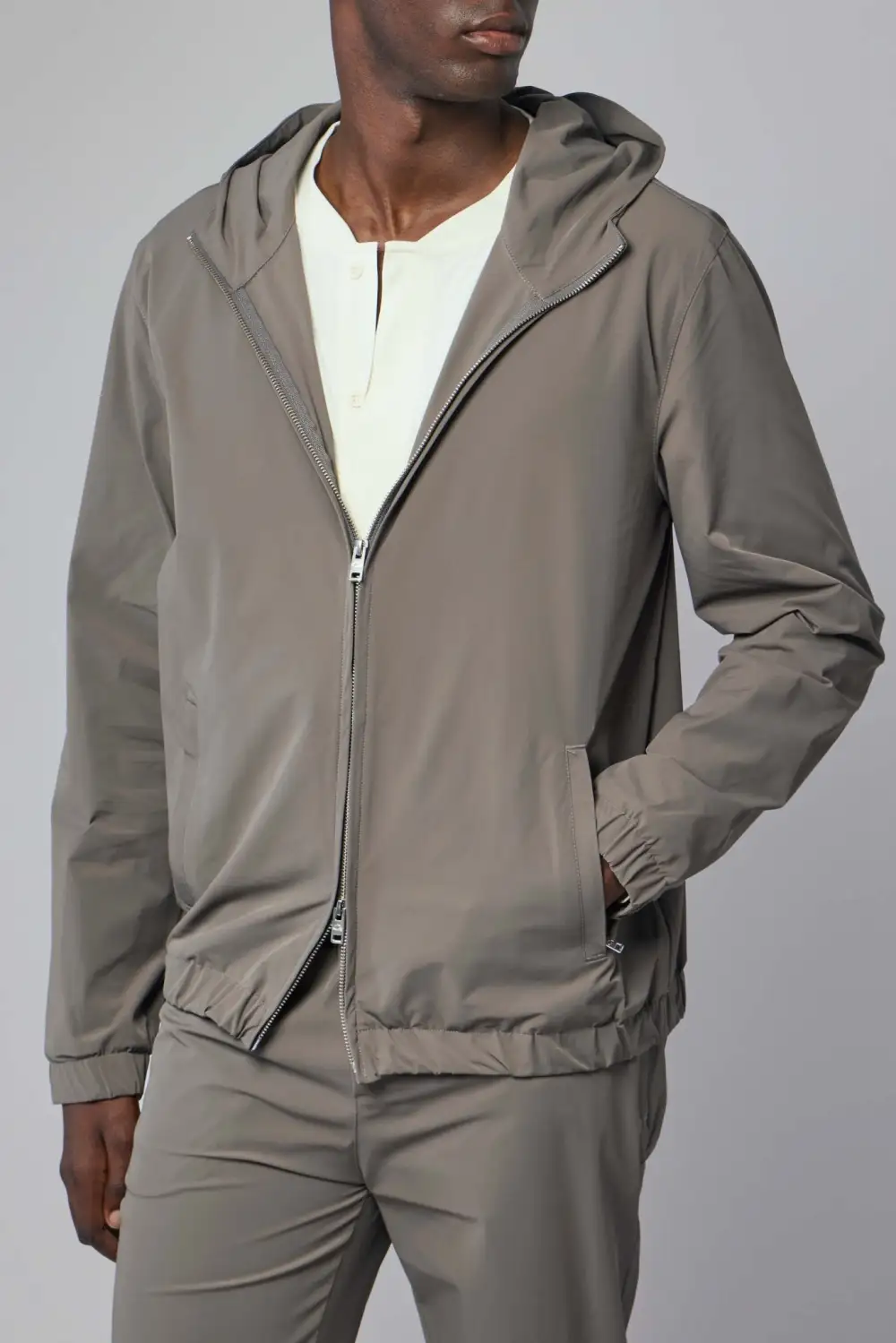 Hooded Layered Jacket